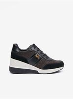 Brown-black women's wedge sneakers with leather details Michael Kors Ma - Women's