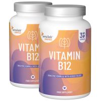 Essentials Vitamin B12 250 mcg hochdosiert + Folat, 30 vegane Kapseln 2x