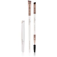 Luvia Cosmetics Prime Vegan Brow Kit set za oblikovanje obrva Pearl White / Metallic Coffee Brown