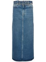 Denim Midi Skirt W/logo Belt