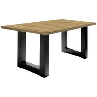 Hom`in JEDÁLENSKÝ STÔL, čierna, farba duba, 180/90/75 cm