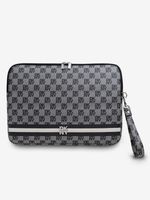 DKNY PU Leather Checkered Pattern and Stripe Notebook 13/14 Black" Etui ljubičasta