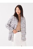 LC Waikiki Plaid Long Sleeve Oversize Women's Shirt Jacket