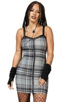 Damen Kleid KILLSTAR - Bury Me - Grey Tartan M