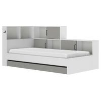 MID.YOU POSTEĽ S ÚLOŽNÝM PRIESTOROM, 90/200 cm sivá, biela