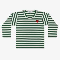 Comme des Garçons PLAY Kids Red Emblem Knit T-Shirt Green 6