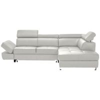 Celina Home ROHOVÁ SEDAČKA, textil, koža, svetlosivá