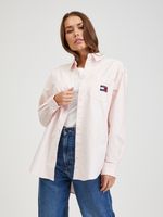 Tommy Jeans Badge Boyfriend Bluse Rosa