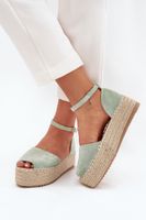 Boto Dámské espadrilky na platformě s pletením mentolové Selise