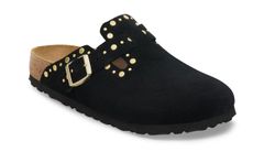 Birkenstock Boston Rivet Suede Leather Regular Fit Unisex - Sandale Birkenstock - Negru - 1030453-7 - Size: 7