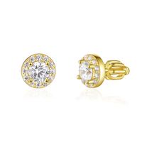 Olivie Strieborné náušnice na skrutku GOLD 7933