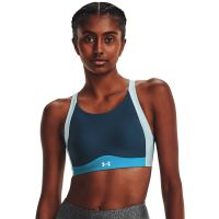 Biustonosz Under Armour Infinity Mid High Neck Shine Petrol Blue S
