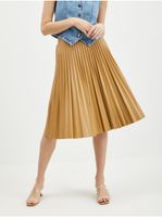 Orsay Light Brown Women's Leatherette Pleated Skirt - Ladies