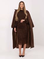 Brązowa spódnica-tubka z koronką