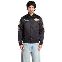 Mitchell & Ness NBA Blackout Heavyweight Lakers Satin Jacket - Pánske - Bunda Mitchell & Ness - Čierne - JK15027-LALBLCK - Veľkosť: L