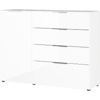 Premium Living ŠIROKÁ KOMODA, biela, 134/102/42 cm