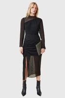 AllSaints Šaty s prímesou hodvábu AllSaints RIZO