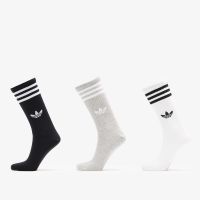 adidas 3S High Crew Socks 3-Pack White/ Medium Grey Heather/ Black L