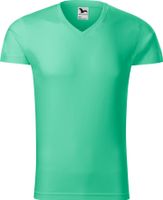 MALFINI® Pánské vypasované bavlněné slim-fit tričko do véčka Barva: Mátová, Velikost: XL