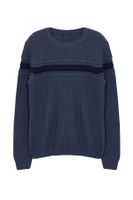 Trendyol Indigo Slim Wool Crew Neck Striped Knitwear Sweater