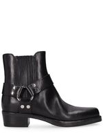 40mm Leather Cowboy Ankle Boots