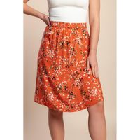 Plus Size Rock Mit Blumenprint, Orange