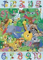 Obrovské puzzle – Od 1 do 10 v džungli - puzzle z kategorie Maxi dílky