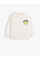 Koton Smileyworld® Sweatshirt Licensed Raised Long Sleeve Crew Neck