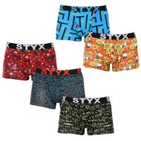 5PACK pánské boxerky Styx art sportovní guma vícebarevné (5G1269124) XL