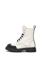 Leather Zip-up Boots W/logo