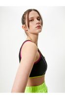 Koton Zippered Sports Bra Covered Slim Fit U Neck