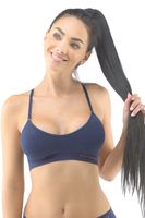 Sportovní bezešvá podprsenka Gina 07020P - bambus Tmavě modrá L/XL