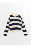 LC Waikiki Lw - Crew Neck Striped Long Sleeve Girl's Knitwear Sweater