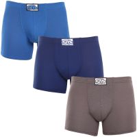 3PACK pánské boxerky Styx long klasická guma vícebarevné (3F96837) M