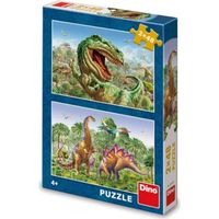 Dino puzzle souboj dinosaurů 2 x 48 dílků