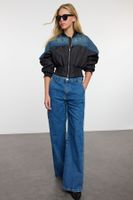 Trendyol Blue Pocket Detailed High Waist Wide Leg Jeans