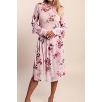 Midikleid Mit Blumenprint, Rosa