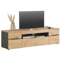 Carryhome SKRINKA POD TV, grafitová, dub artisan, 192/53/47 cm