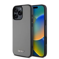 DKNY PU LEATHER SILVER Zaščitni pokrov Apple iPhone 16 Pro siva