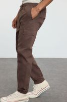 Trendyol Khaki Jogger Fit Stitched Detailed Waist Tie Woven Gabardine Trousers