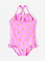 Pink girly patterned swimsuit name it Zuma - Girls