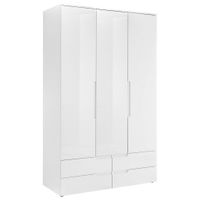 MID.YOU SKRIŇA S OTOČNÝMI DVERAMI, biela s vysokým leskom, 126/208/57 cm