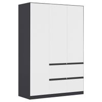 Carryhome ŠATNÍ SKŘÍŇ S OTOČNÝMI DVEŘMI, bílá, vysoce lesklá bílá, 136/197/54 cm