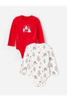 LC Waikiki Printed Baby Boy Snap Fastener Body 2 Pack