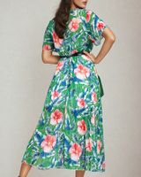 Resti Damska plisowana sukienka midi w kwiaty