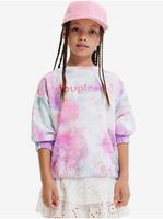 Blue-pink girly batik sweatshirt Desigual Mandala - Girls