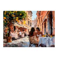 Monee SKLENENÝ OBRAZ, mestá, ľudia, 120/80 cm