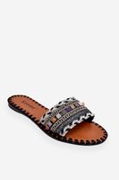 Women's decorated slippers Black Bellisa