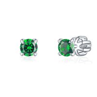 Olivie Strieborné 4mm náušnice PIPPI GREEN 7953
