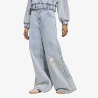 Jeansy adidas x Care Bears Care Bear High Rise Wide Leg Denim Pant Clear Sky 26/32